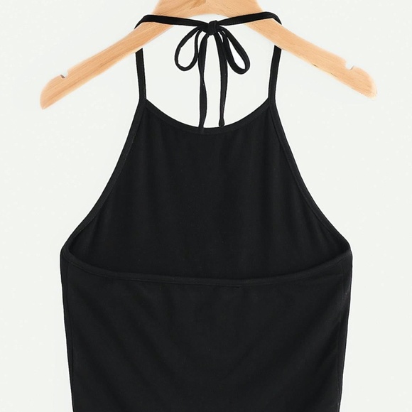 SHEIN - botanical print polyester halter crop top - Picture 3 of 3